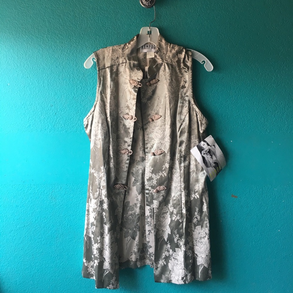 VINTAGE MINT GREEN, ASIAN INSPIRED,TWO PIECE SET